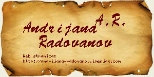 Andrijana Radovanov vizit kartica